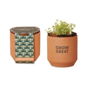 Custom Modern Sprout® Tiny Terracotta Grow Kit Good Luck Clover - Terracotta