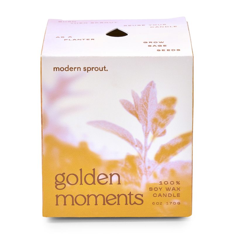 Custom Modern Sprout® Garden Vibes Candle/Planter - Golden Moments-Sage - 8