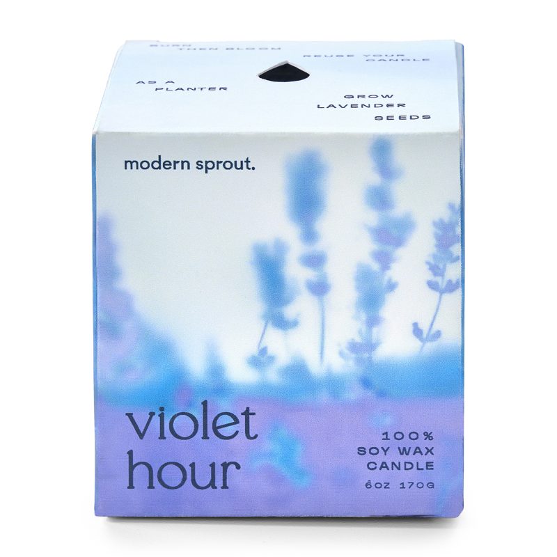 Custom Modern Sprout® Garden Vibes Candle/Planter - Violet Hour-Lavender - 8
