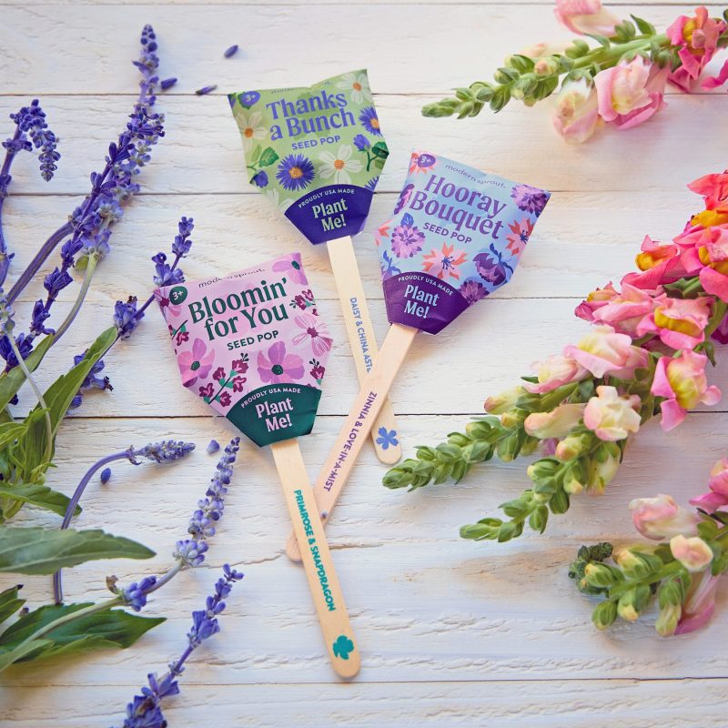 Custom Modern Sprout Flower Seed Pop - Hooray Bouquet - 5