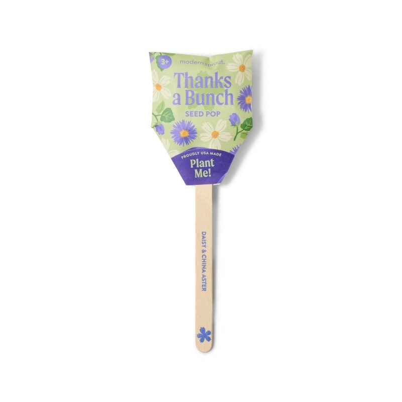 Custom Modern Sprout Flower Seed Pop - Thanks a Bunch