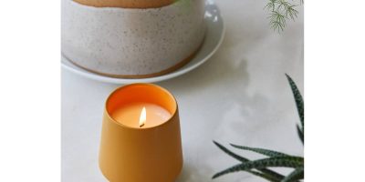 Custom Modern Sprout® Rooted Candle - Mustard-Lavender - 6